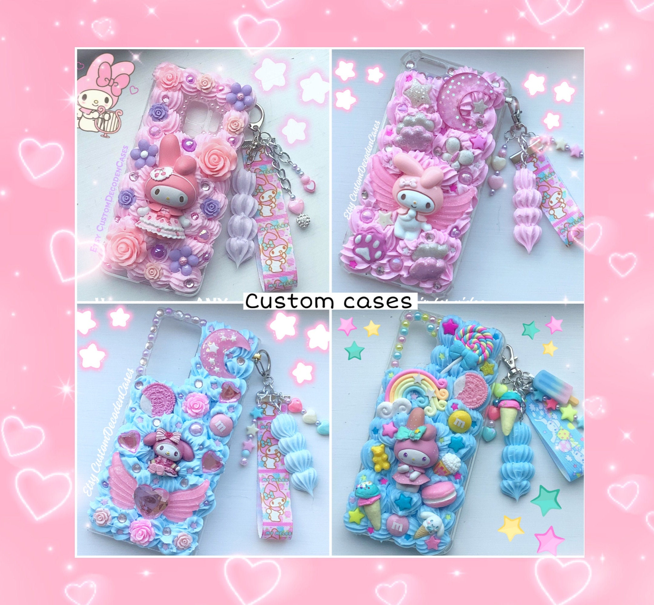 Clearance Resin Star Charms with Star Confetti | Glitter Star Pendant | Kawaii Decoden Pieces | Decora Kei Jewelry Supplies | Phone Case Decoration (