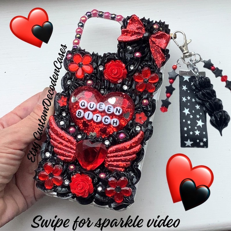 Custom Decoden Phone Case: Kawaii Bling, 3D Resin Charms zdjęcie 8