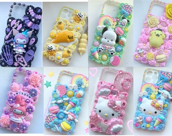 Custom decoden phone case custom kawaii phone case decoden iPhone case Samsung decoden case custom pink anime phone case resin phone case