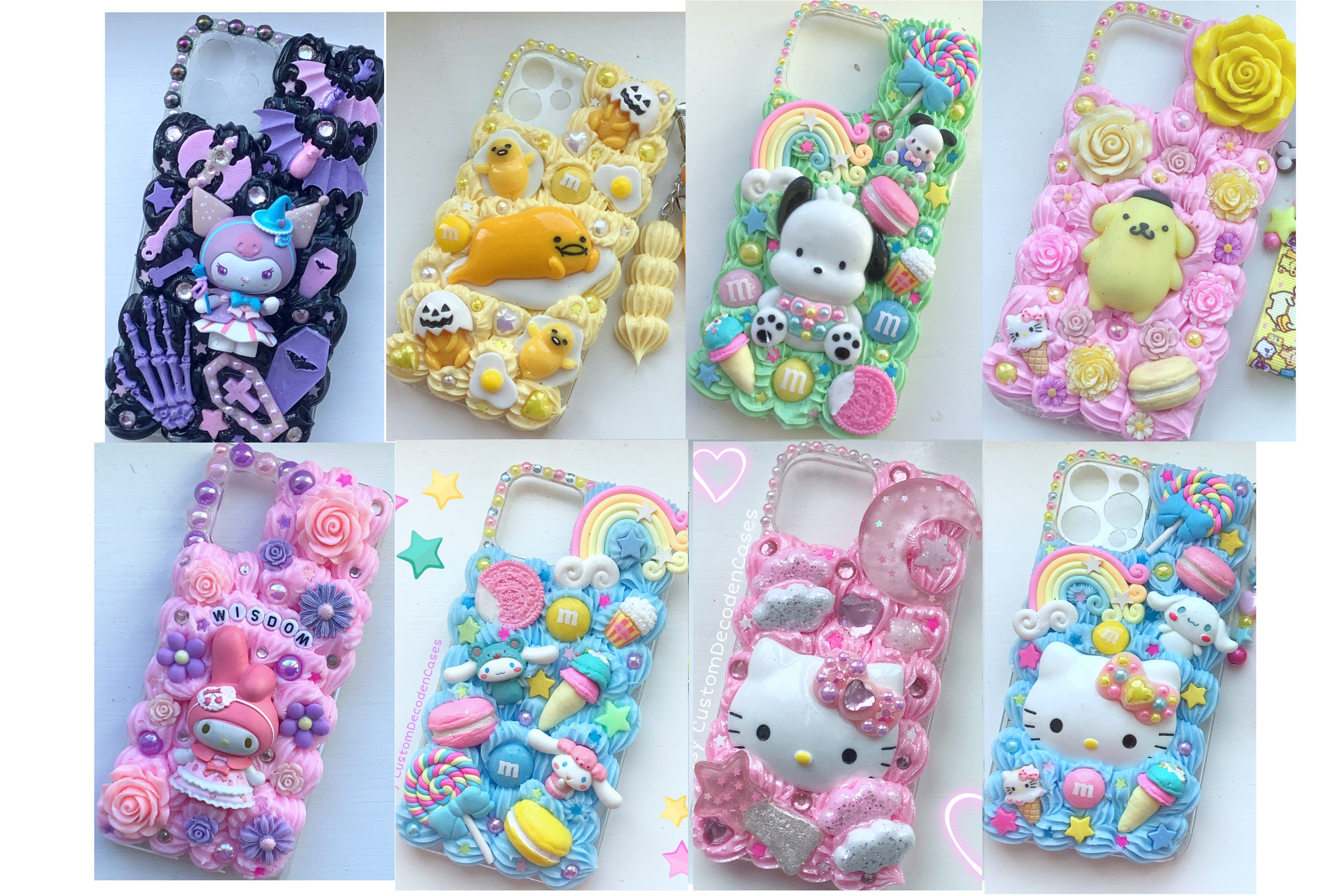 Decoden Phone Case DIY Kit Kawaii Pig Sika Baby Deer Flowers