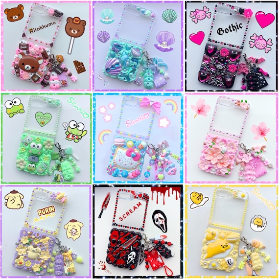 Custom Z Flip 6 / 5 / 7 Decoden Phone Case - Samsung Galaxy Kawaii