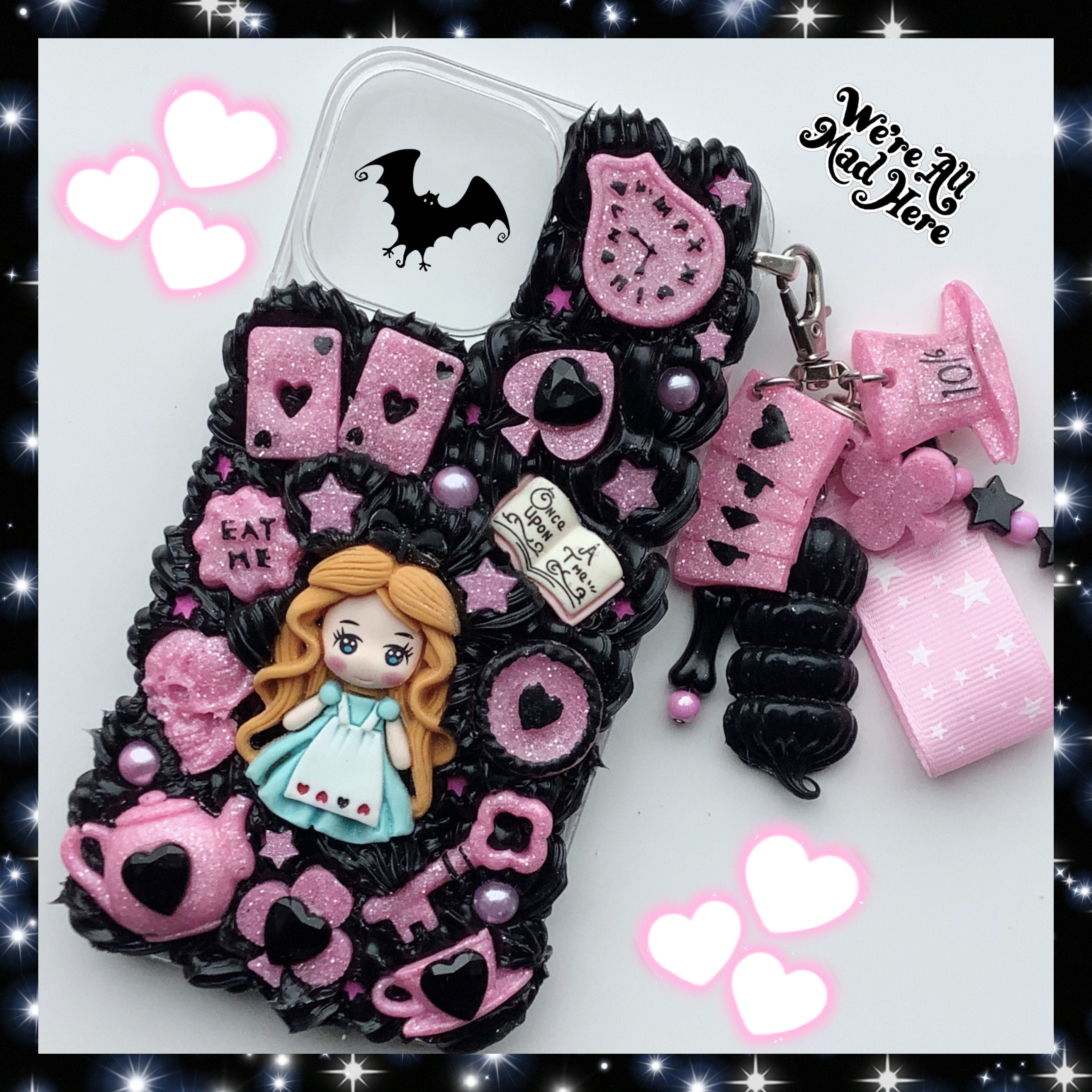 Alice in Wonderland Phone Case Kawaii Custom Decoden Phone