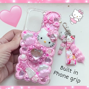 custom decoden case decoden iPhone case cute pink kawaii kitty phone case custom phone pop grip 3D phone cover accessory bling phone cases