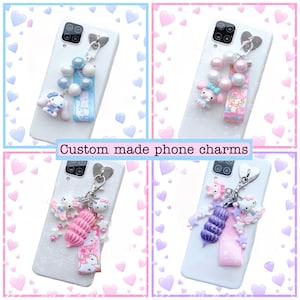 aangepaste telefoon bedel kat melodie schattige kawaii sleutelhanger decoderen telefoonhoesje Apple iPhone Samsung accessoire schattige kralen telefoonhoes polsbandje