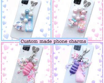 Cinnamoroll Beaded Charm Mobile Phone Wrist Strap