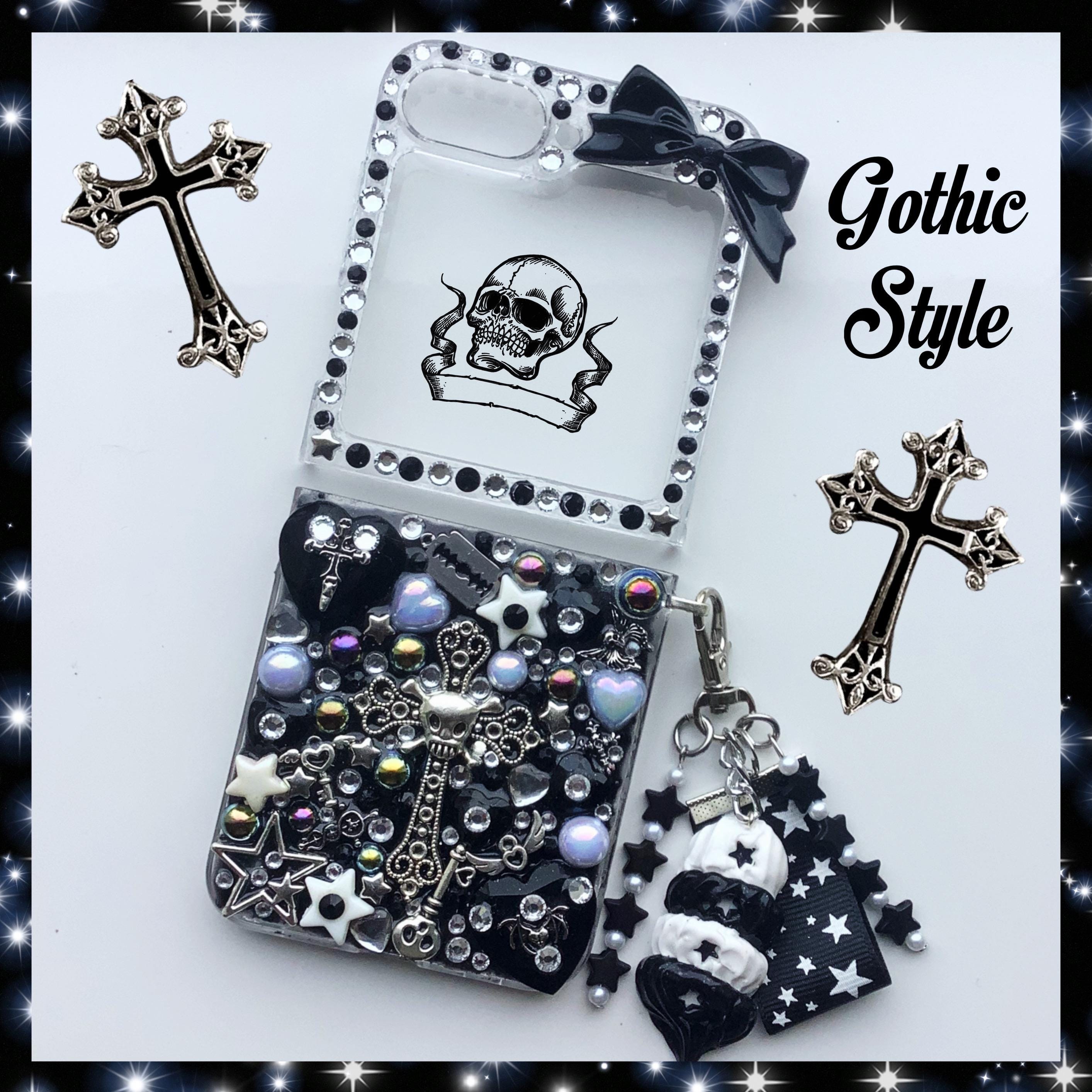 Custom Z Flip 6 Phone Case Decoden Junk Gothic Skull Cross Z Flip