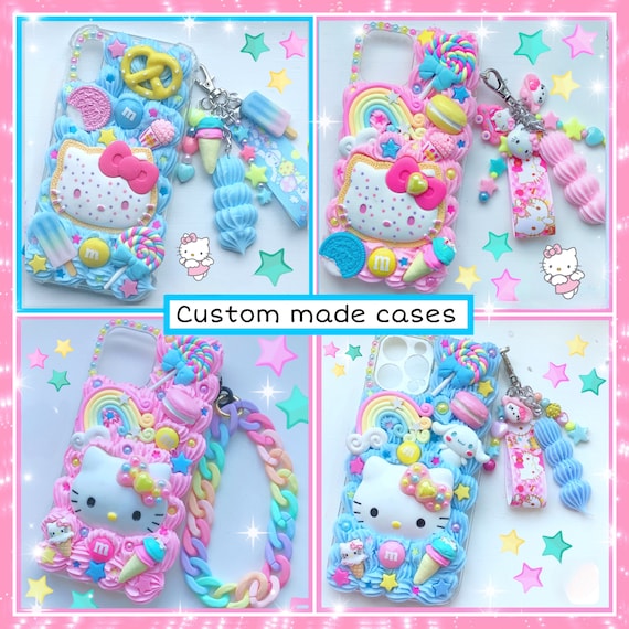 Custom Decoden Phone Case Pink Kawaii Kitty Phone Case Custom Handmade Cute  Gift for Her Phone Cover Kitty iPhone Decoden Cell Cover - Etsy
