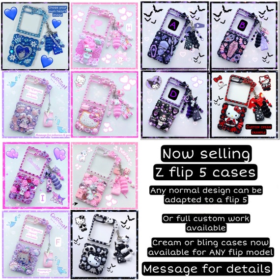 For Samsung Galaxy Z Flip 5 Flip 4 Flip3 Cute Kuromi Shockproof Phone Case  Cover