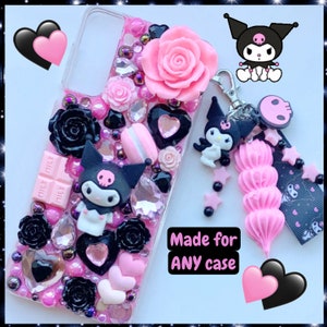Decoden phone case custom junk phone case Y2K yami kawaii kuro bling phone cover cute cat pink Apple iPhone 16 14 15 12 13 max accessory