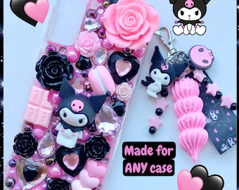 Decoden phone case custom junk phone case Y2K yami kawaii kuro bling phone cover cute cat pink Apple iPhone 16 14 15 12 13 max accessory