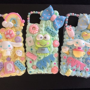 Custom Kawaii decoden cases kawaii bunny decoden phone case cute anime frog case custom iPhone deco whip phone cover apple iPhone accessory