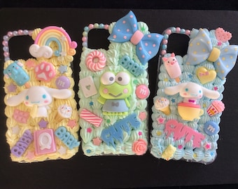 Custom Kawaii decoden cases kawaii bunny decoden phone case cute anime frog case custom iPhone deco whip phone cover apple iPhone accessory