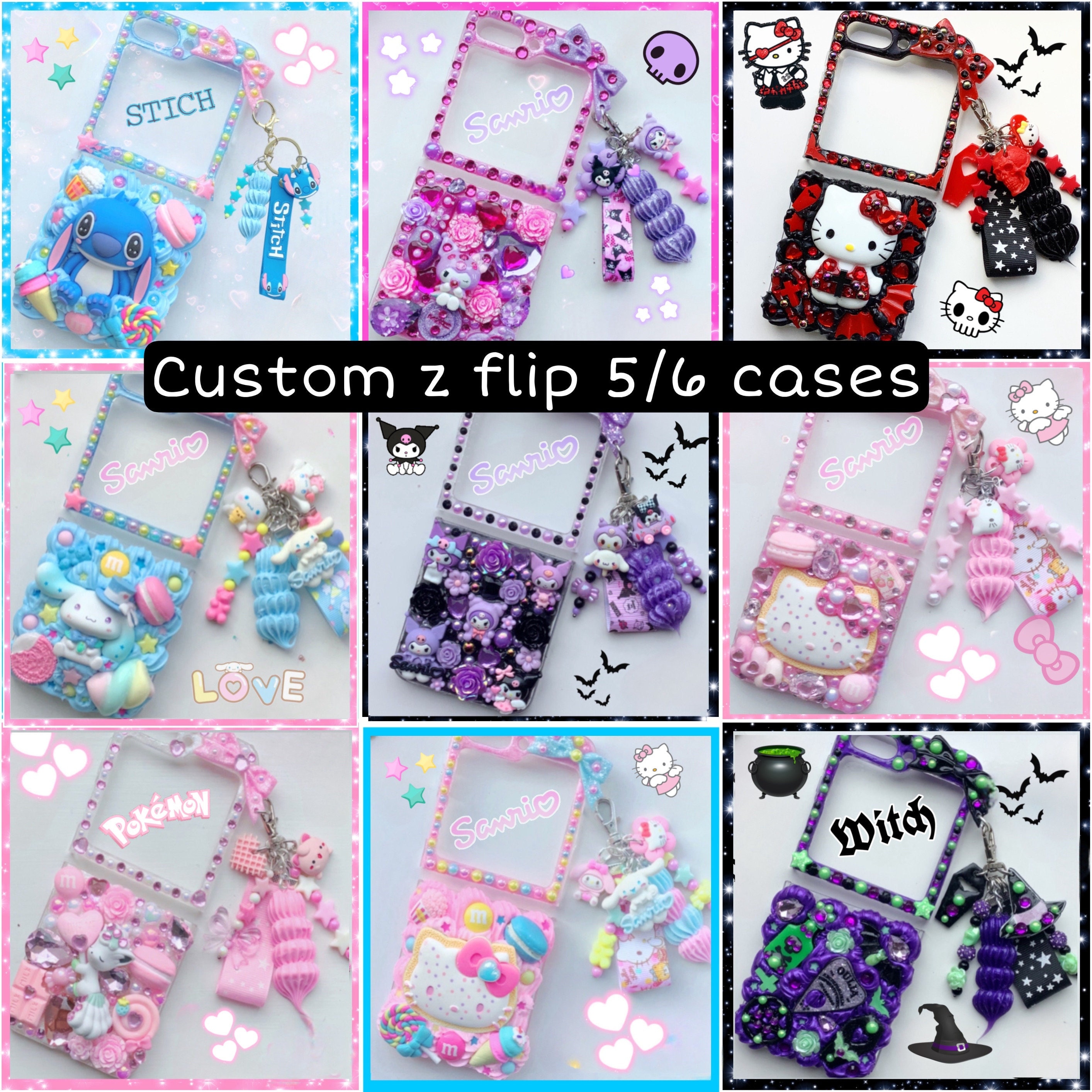 Custom z flip 6 phone case cute kawaii decoden phone case
