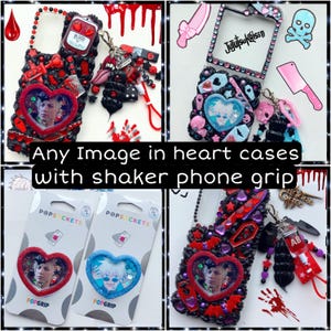 Custom phone case photo anime decoden phone case personalized liquid shaker phone charm popsocket phone grip stand accessory iPhone Samsung