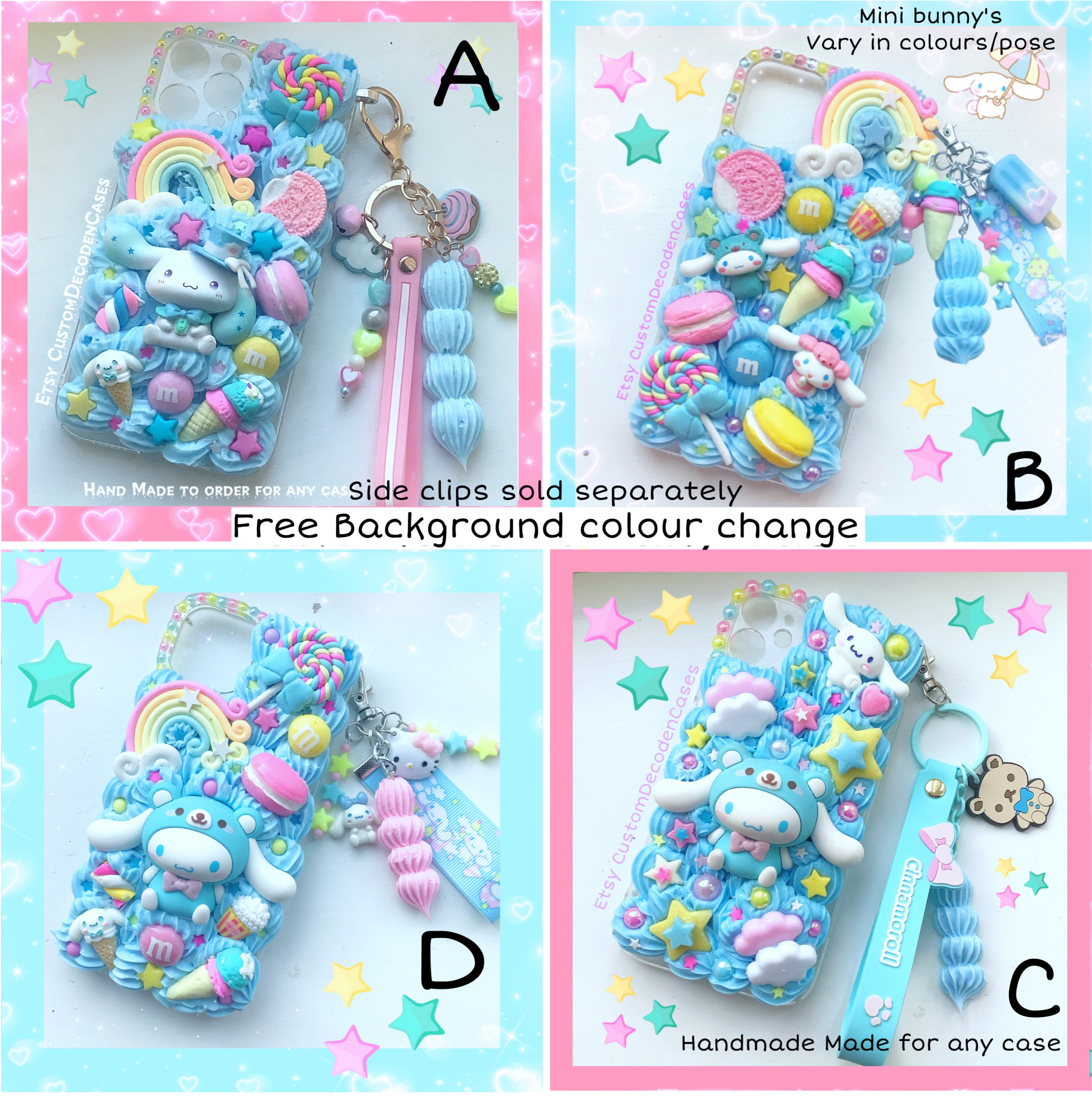 Kawaii Decoden Phone Case, Whipped Cream Effect Case, Cute iPhone Galaxy  Phone Case, Phone Shell, Available for Iphone, Samsung, Sony Etc. 