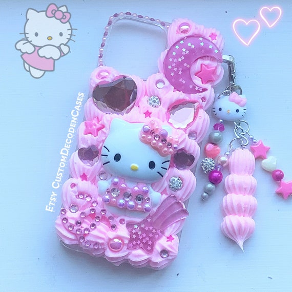 Decoden Phone Case Custom Kawaii Phone Case Bling Phone Case Pink Decoden  iPhone Case Cat Phone Case Samsung Decoden Case Resin Phone Case - Etsy