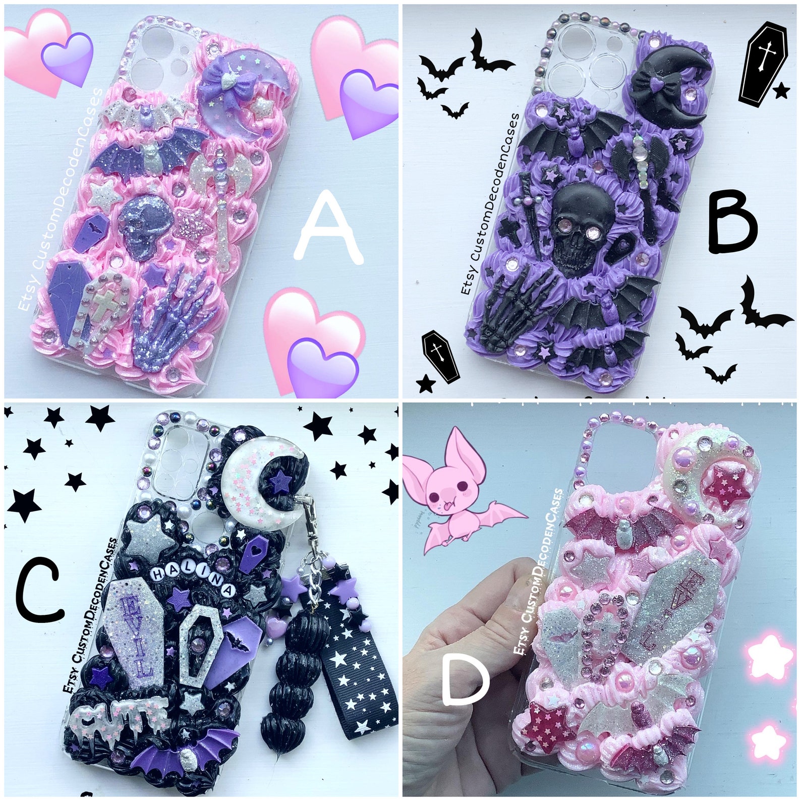 Custom Decoden Phone Case Custom Kawaii Phone Case Pastel Goth Etsy