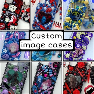 Photo phone case personalised custom phone case personalized picture photograph Decoden phone case kawaii anime iPhone cover deco 3D resin