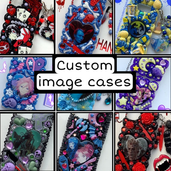 Photo phone case personalised custom phone case personalized picture photograph Decoden phone case kawaii anime iPhone cover deco 3D resin