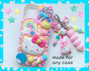 Custom Kitty Phone Case Pink Decoden Phone Case Custom Decora Phone Case Kawaii Cat Phone Case Custom iPhone Case Kitty Decoden Case Etsy Canada