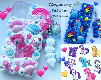 My little pony decoden phone case my little pony phone case custom decoden iPhone case pink kawaii phone case horse phone case pinkie pie