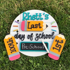 Interchangeable | Back to School Sign | 1st Day Last Day of School Prop | Reusable Wood School Board | Back to School | Personalized Kit