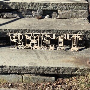Wood DIY Construction Letters | Kids Room Decor | Alphabet ...