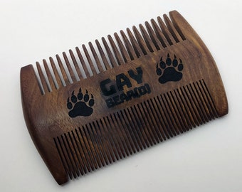 Gay Bear(d) Comb - Wooden Beard Comb Brush LGBT Bear