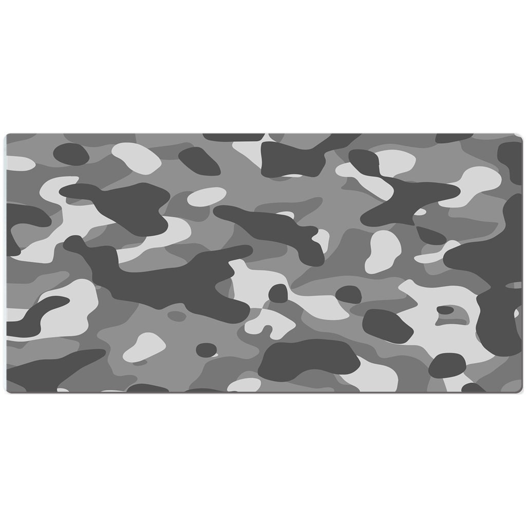 Grey Camo Desk Mat Desk Accessory Camouflage Camo Desk Pad Etsy
