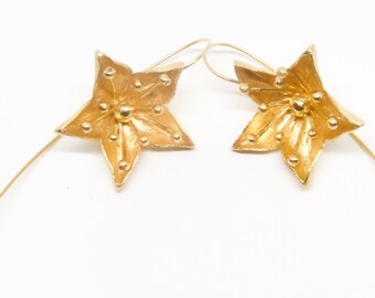 Star Flower Earrings , Hanami Collection , the Flowering . Boho chic Silver Jewels