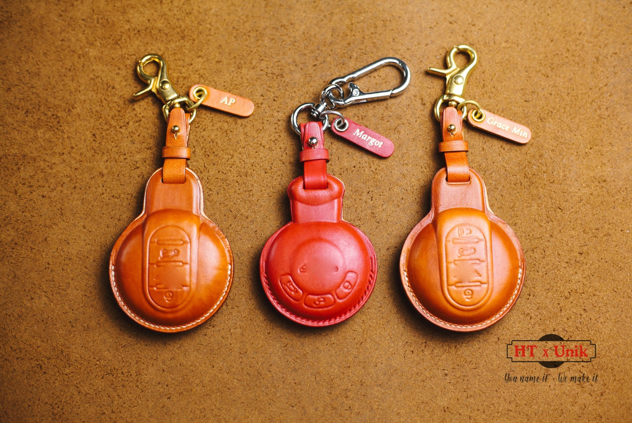 Mini F-R Series Cooper R56 R57 R58 R60 R61 Leather Key Fob Cover For Mini One/ Mini Countryman/ Mini Clubman/ 3 5 Door, Mini Keychain Pouch