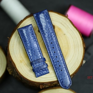 Stone Blue Python Leather Strap 24mm 22mm 20mm 18mm 16mm Luxury Gift Men Women Python Leather Custom size Band 23mm 21mm 19mm Zermatt lining