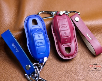 Cayenne Panamera 970 971 Key Fob Cover Case Carrera 911 991 Taycan Cayman 996 997 Macan 918 Spyder 718 Boxster Remote Holder Cayenne Keyring