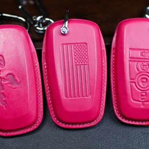 Cover For 2025 Dark Horse Mach E Mach1 2023 2024 Leather Key Fob Cover Case Mustangs Keychain Edge Explorer 2013-2017 Protective Shell Pouch