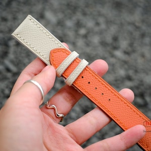 Custom Epsom Calf Leather Watch Band, Epsom Watch Strap 24mm 22mm 21mm 20mm 19mm 18mm 16mm men women, apples Strap 38mm 40mm 42mm 44mm