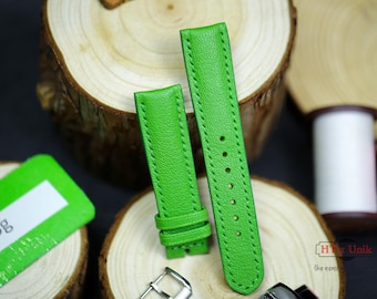 Padded Alran Leather Watch Strap 24mm 22mm 21mm 20mm Green Blue Tan Black Handmade Leather Band Men Women 19mm 18mm 16mm Custom Sizes Length