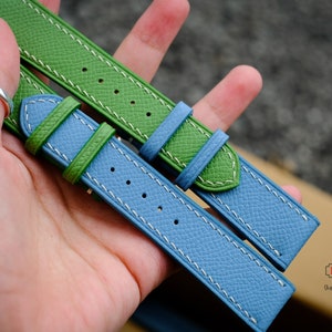 Custom Epsom Calf Leather Watch Band, Epsom Watch Strap 24mm 22mm 21mm 20mm 19mm 18mm 16mm men women, apples Strap 38mm 40mm 42mm 44mm