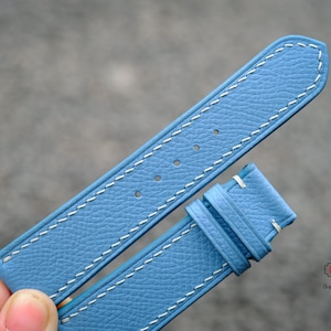 Girly Cute Baby Blue Epsom Leather Watch Band Watch Strap 22mm 21mm 20mm 19mm 18mm 16mm men women, apples Strap 38mm 40mm 42mm 44mm