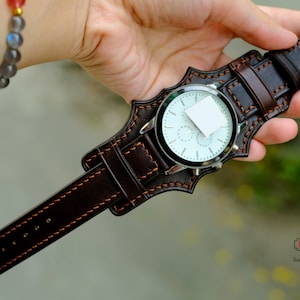 Leather Bund Strap, Bund Watch Band 16mm 18mm 20mm 22mm 24mm, Leather Watch Band, Leather Watch Strap, apples Strap Band, Cuff Band Strap