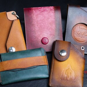Portafoglio minimalista in vera pelle, portafoglio in pelle personalizzato, porta carte realizzato a mano, portafoglio per carte di credito ultra sottile per uomo e donna