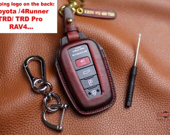 Trd Pro 4Runner accessoires de télécommande étui en cuir pour porte-clés pour RAV4 GT86 Avalon Corolla support de télécommande sans clé porte-clés Fob protéger