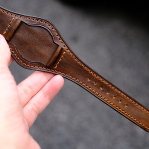Leather Bund Strap, Bund Watch Band 16mm 18mm 20mm 22mm 24mm, Leather Watch Band, Leather Watch Strap, Apple Watch Band, Cuff Band Strap
