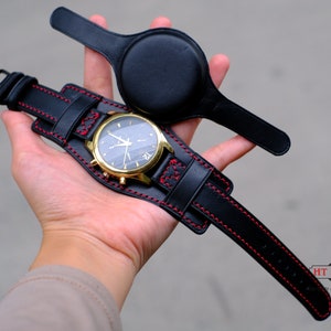 Leather Full Cover Bund Strap, Bund Watch Band 16mm 18mm 20mm 22mm 24mm, Leather Watch Band Watch Strap, Protective strap, Cuff Band Strap