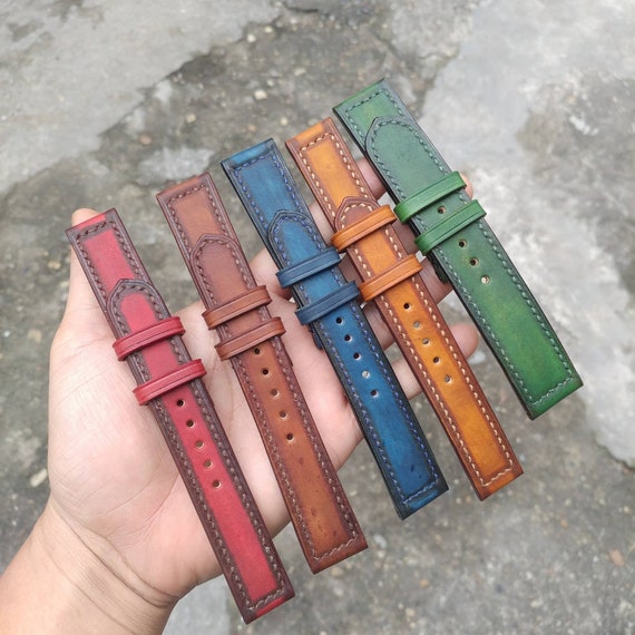 Custom Leather Watch Band Strap, Apple Band, Unique 38mm 40mm 42mm