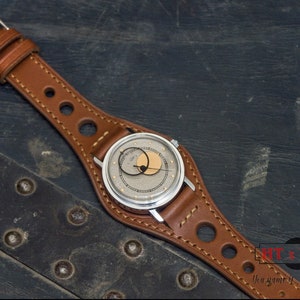 Leather One Piece Full Bund Strap 18mm 20mm 22mm 24mm, Custom watch belt bund strap with pad for apples strap, Smart Watch Rally Bund Strap