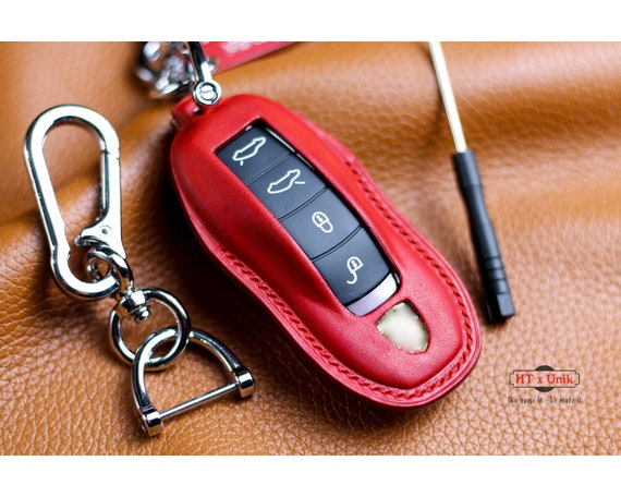 Housse de protection en cuir pour porte clés de voiture, accessoire  automobile pour Porsche Cayenne Panamera Macan Cayman 911 718