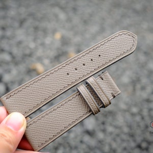 Grey Epsom Calf Leather Watch Band, Epsom Watch Strap 24mm 22mm 21mm 20mm 19mm 18mm 16mm men women, apples Strap 38mm 40mm 42mm 44mm