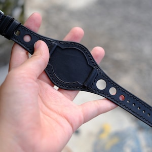 Leather Bund Strap, Bund Watch Band 16mm 18mm 20mm 22mm 24mm, Leather Watch Band, Leather Watch Strap, apples leather Band, Cuff Band Strap