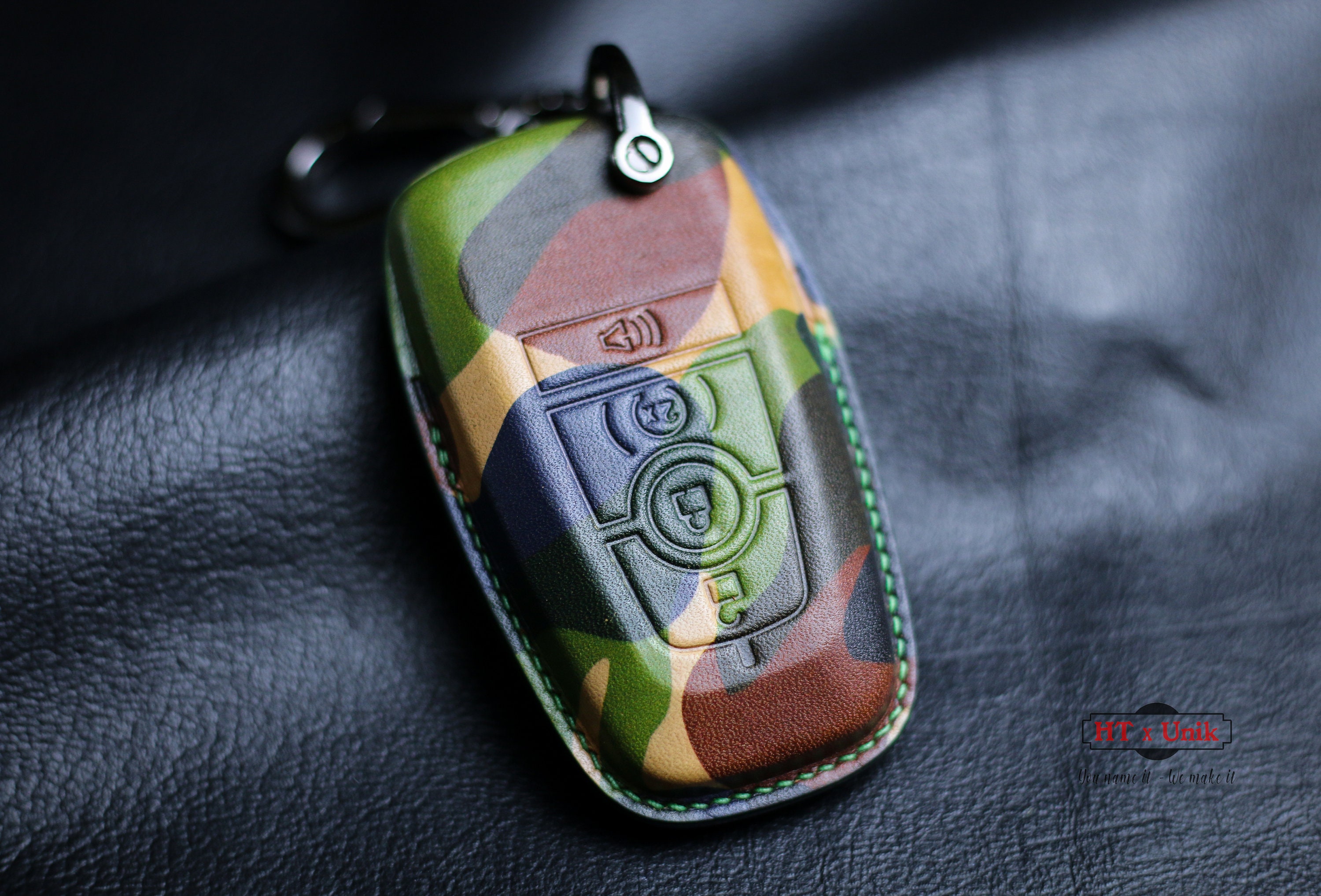 Camo Bronco Sasquatch Key Fob Cover Case 2023 Bronco Sport 2021 2022 Keyless Remote Holder Custom Bronco Leather Keychain Keyring