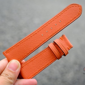 Cute Girly Orange Epsom Calf Leather Watch Band Epsom Watch Strap 24mm 22mm 21mm 20mm 19mm 18mm 16mm, apples Strap 38mm 40mm 42mm 44mm